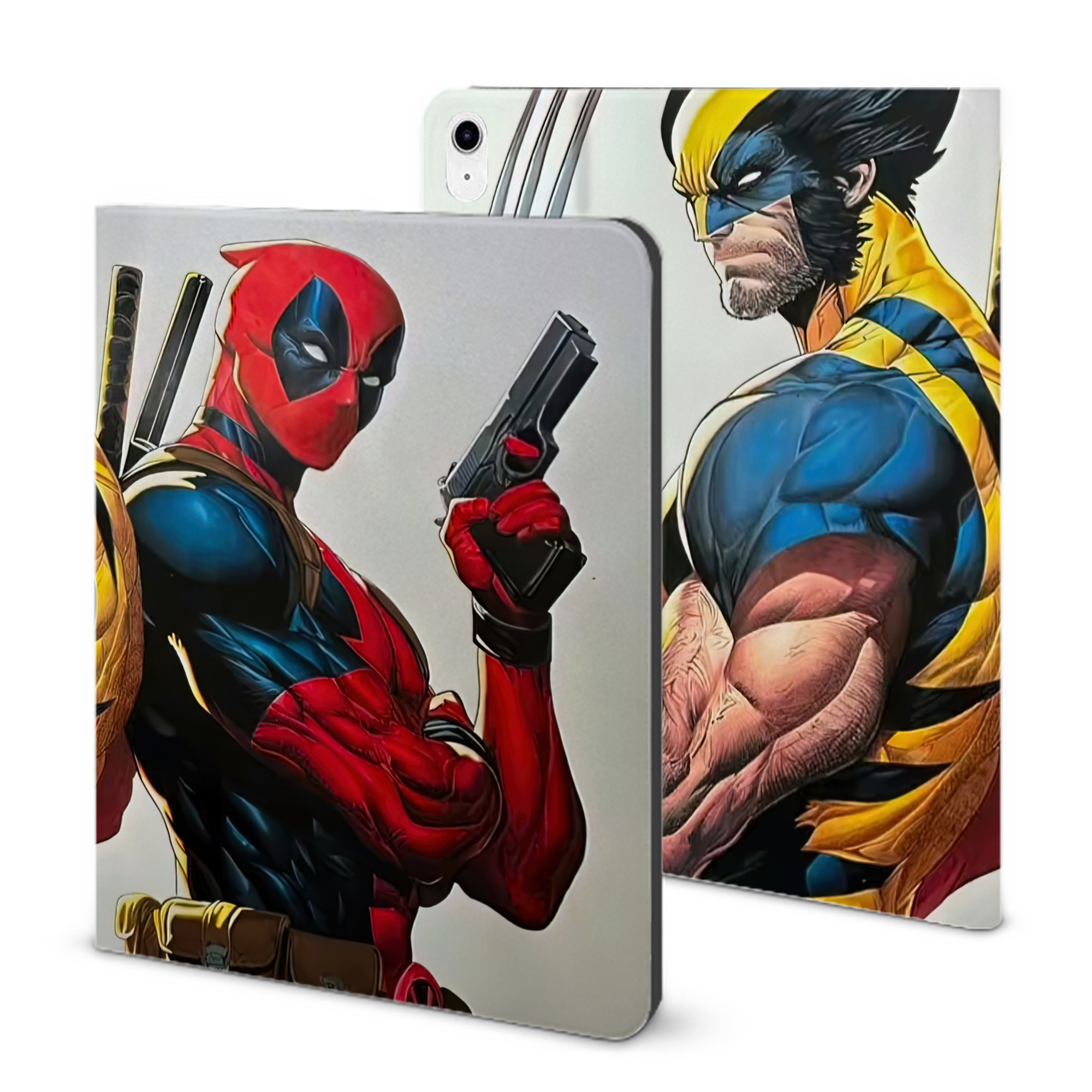 （画像用） Deadpool デッドプール IPad ケース ブック型 PUレザー TPU 耐衝撃 軽量 薄型 ペン収納なし 全面保護 IPad 各モデル対応